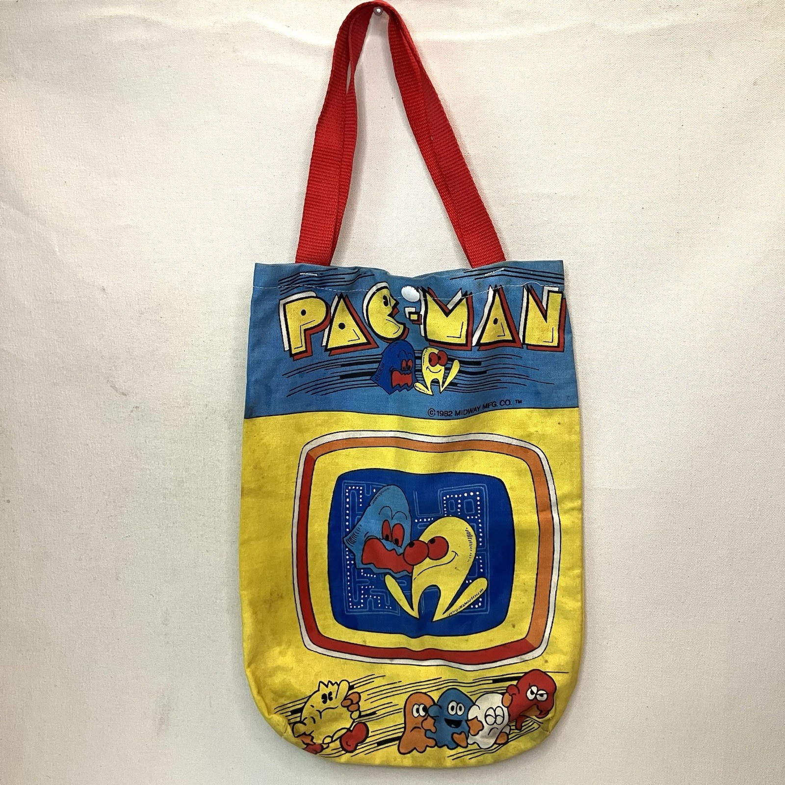 VTG 1982 Original Pac Man Canvas Bag  Midway MFG Co Video Arcade Gamer 16