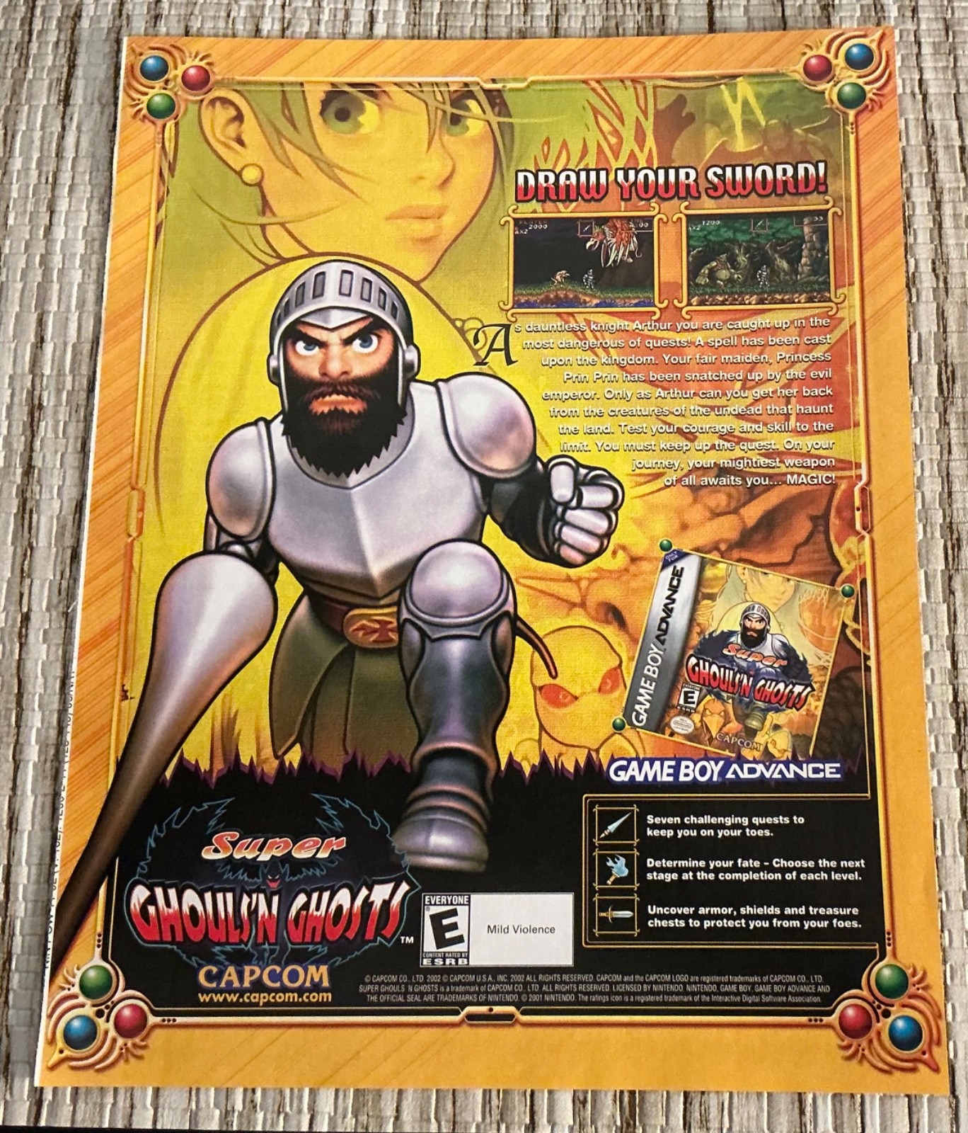 Super Ghouls N Ghosts Nintendo Print Ad Poster Art 8”x 10.5”