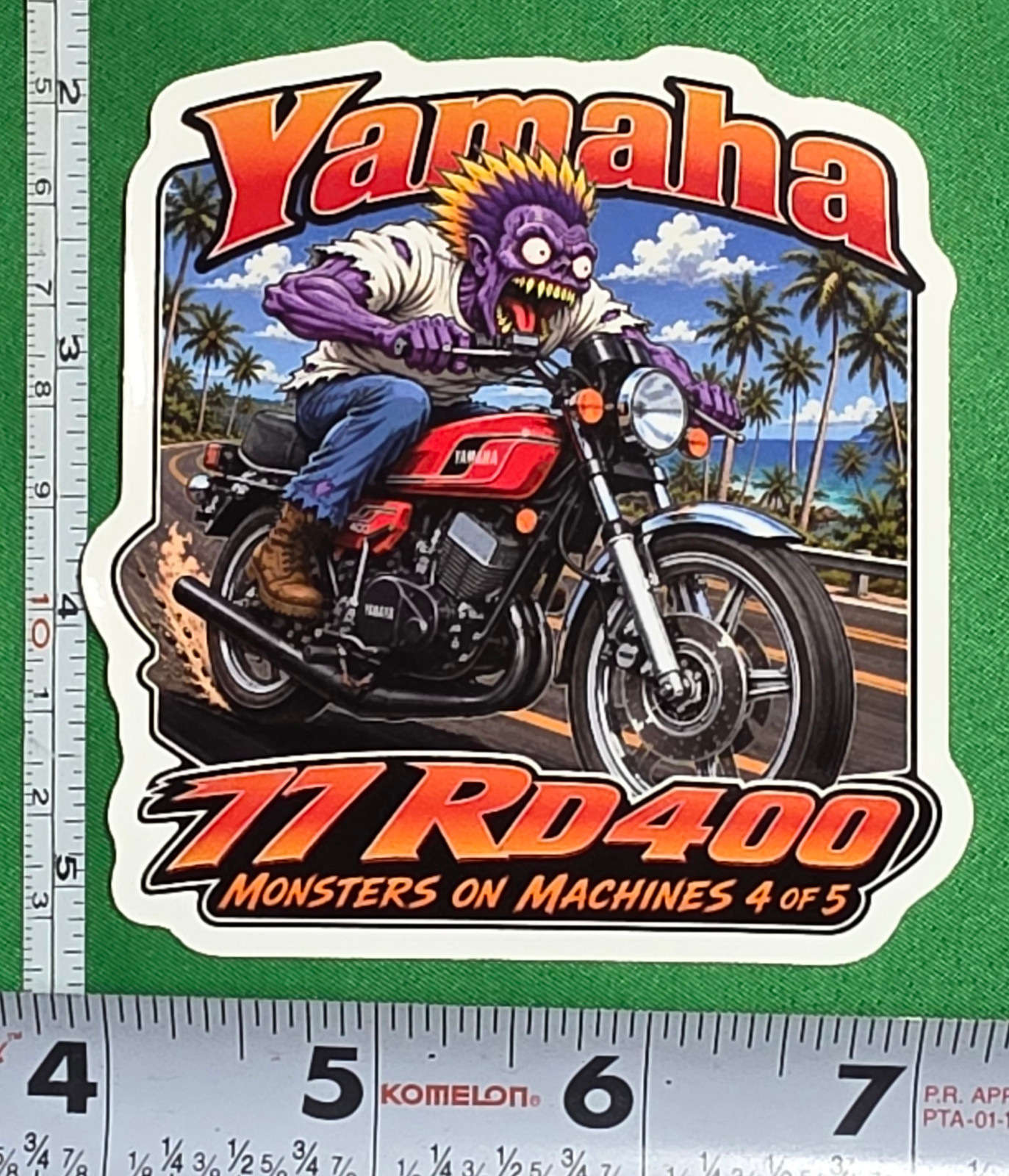 1977 Yamaha RD400 9x9cm Durable Die-Cut Vinyl Sticker 4 of 5