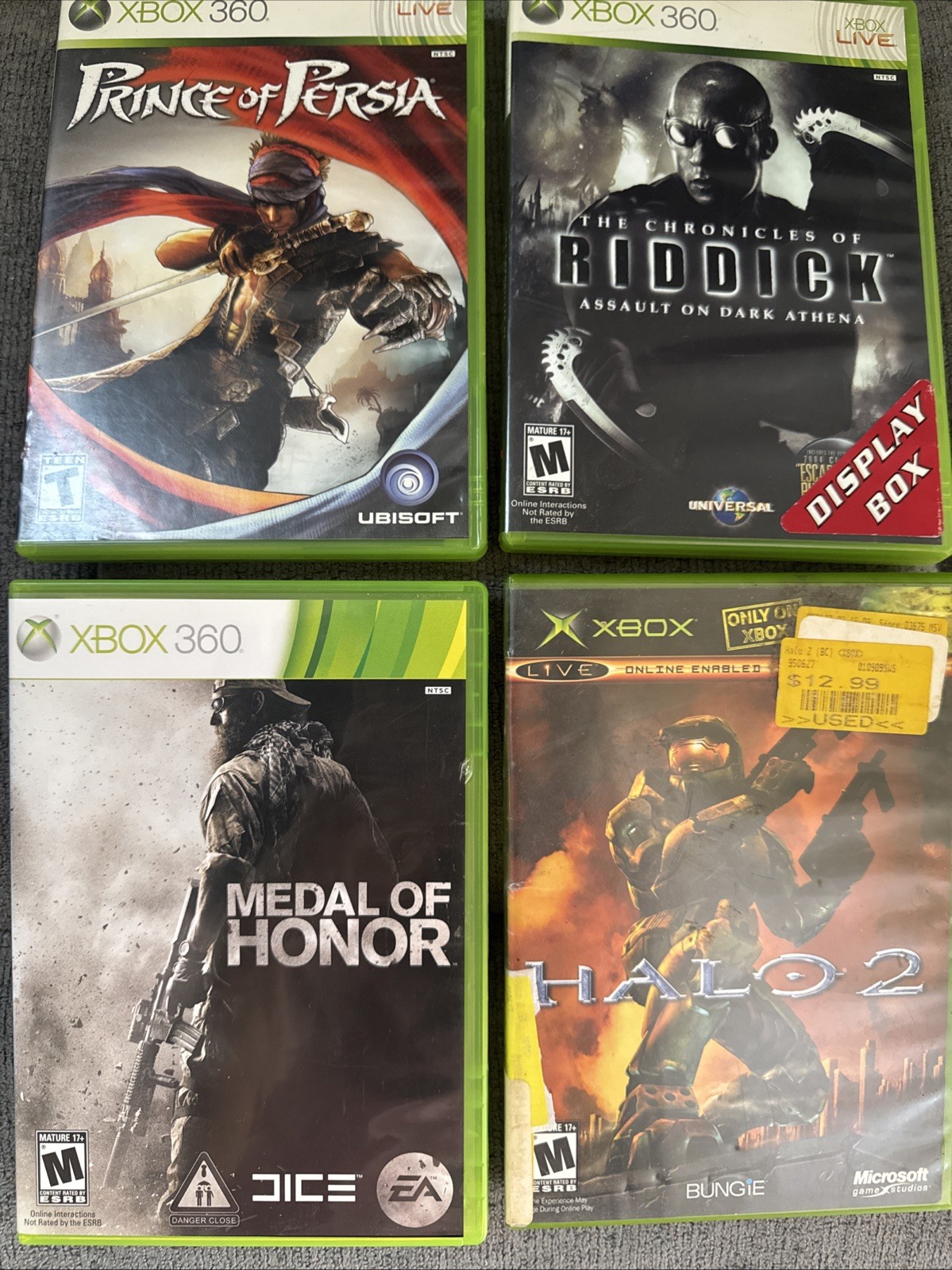 Xbox 360 Games Lot (4) – Halo 2, Prince of Persia, Medal of Honor,  Dark Knight