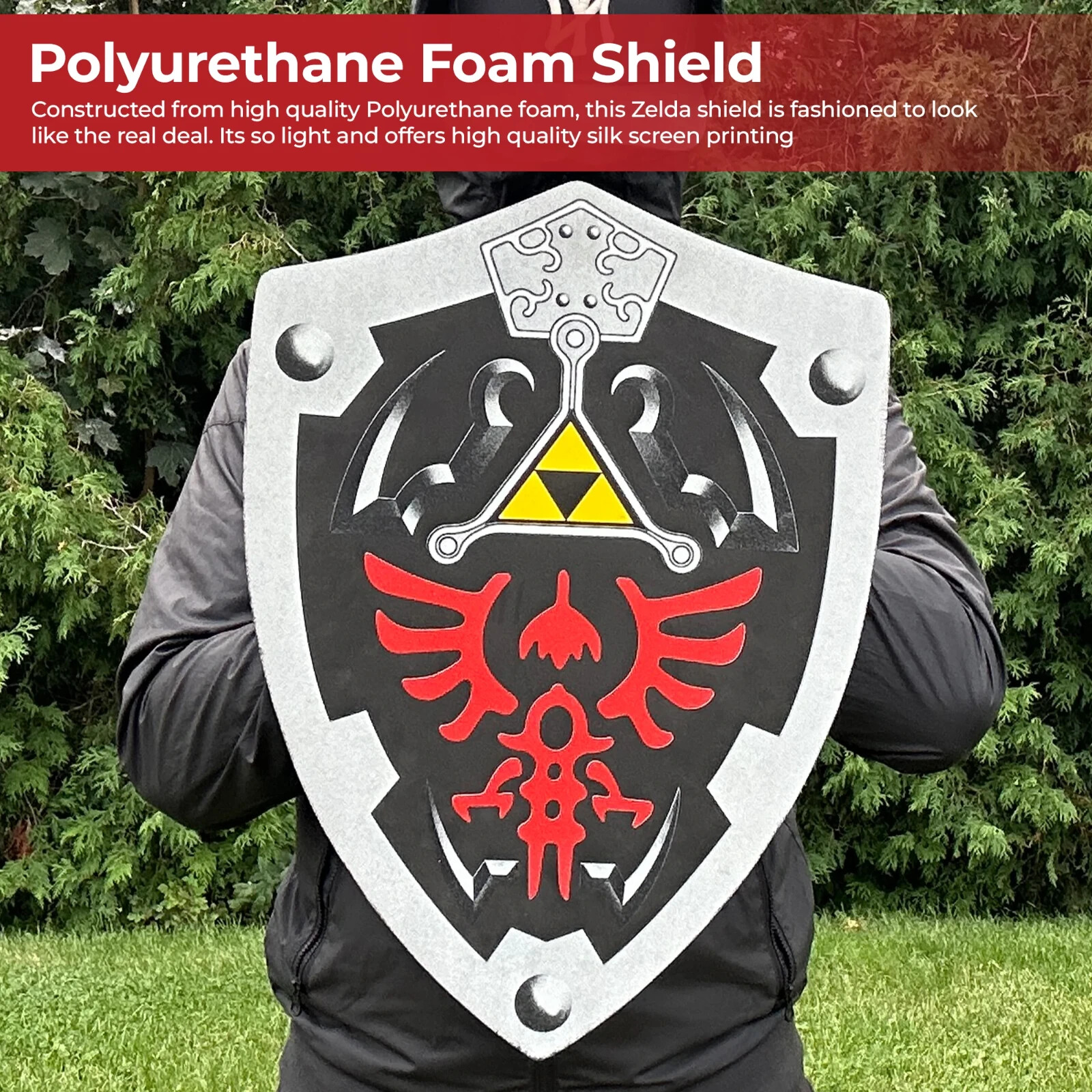 Dark Link Shadow Legends of Zelda Foam Shield for Costume Use - Overall 20.5