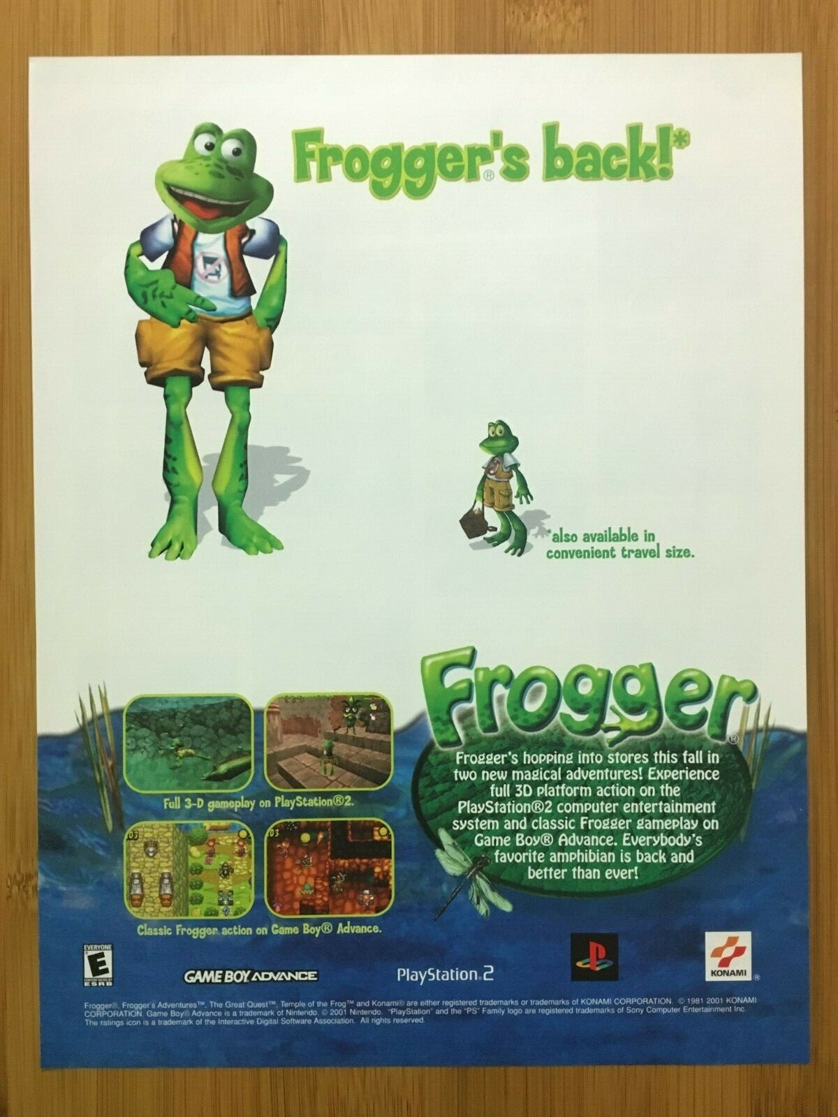 Frogger: The Great Quest PS2 2001 Vintage Print Ad/Poster Official Promo Art