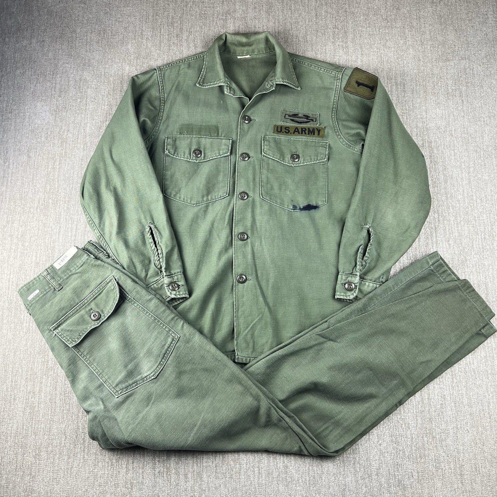 VTG Vietnam 60's OG-107 Sateen Uniform Set M Baker Pants Size 30x33 (28x30) READ