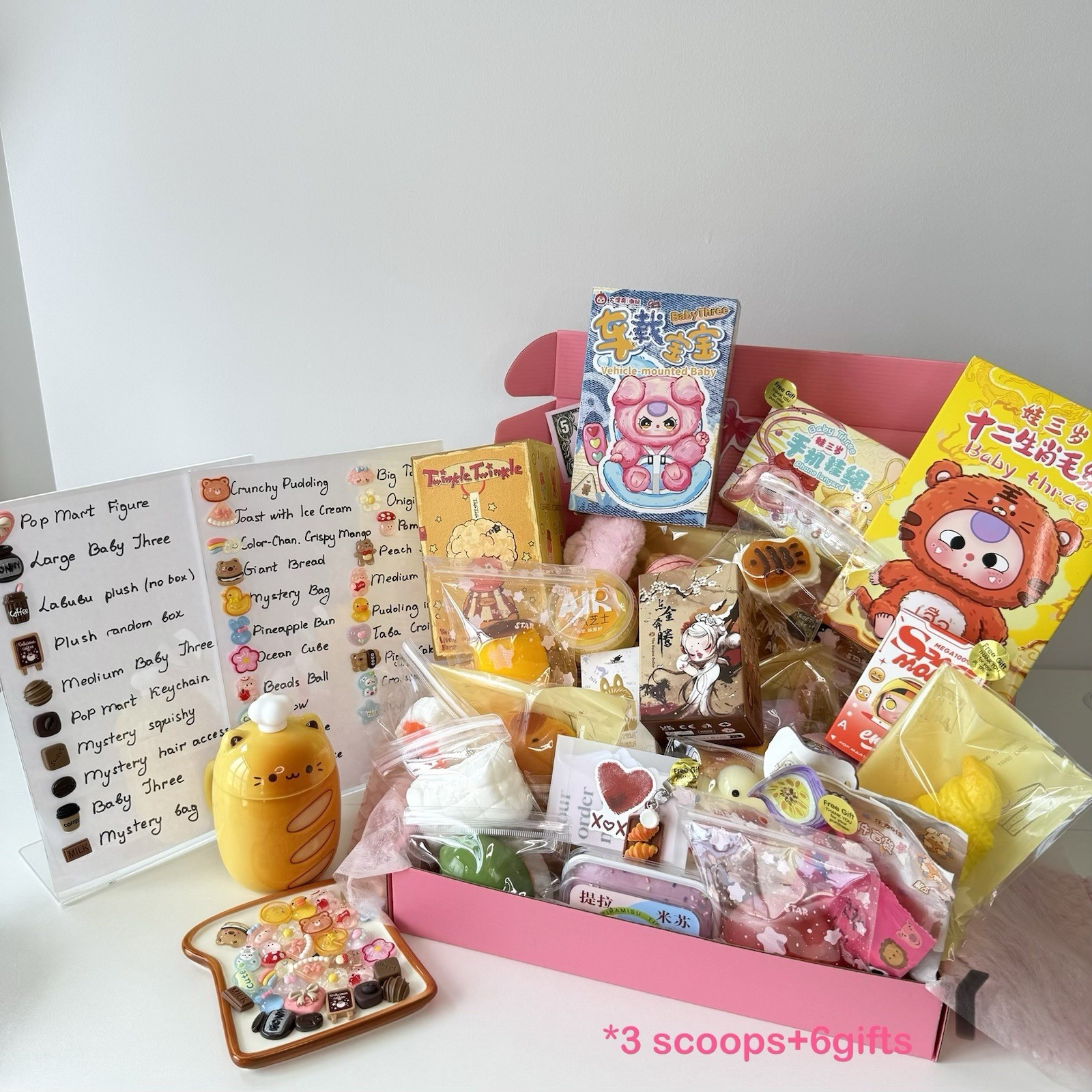 Squishy & Blind Box Mystery Scoop | Kawaii Toys, Pop Mart & Baby Three