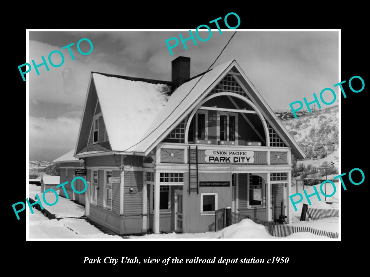 Park City Utah The Railroad Depot Station c1950 Old Large Historic Photo