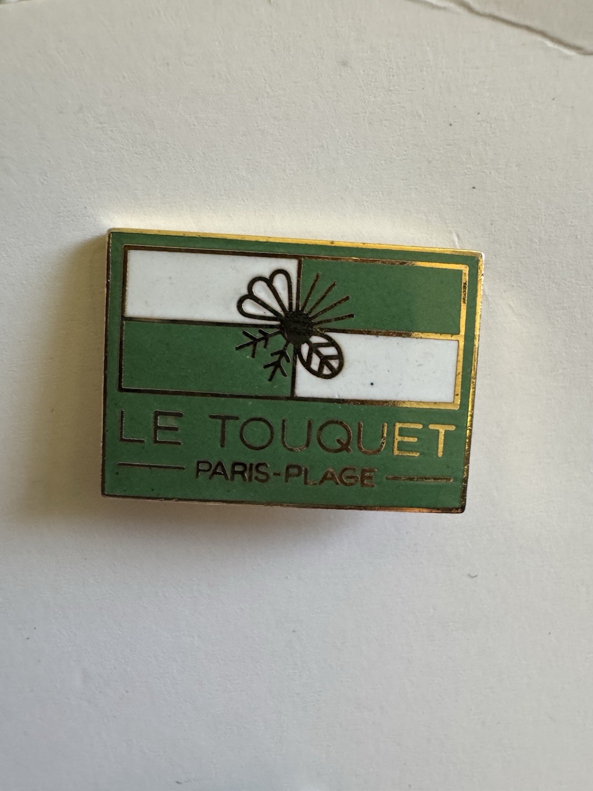 Vintage Le Touquet Enamled Metal Pinback Pin
