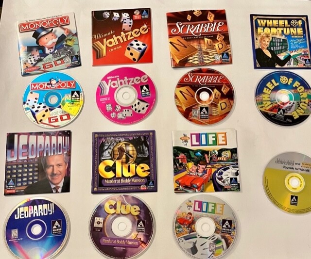 Vintage Lot Of 7 Games-  PC CD-ROM Windows 90s Monopoly, Yahtzee, Scrabble More