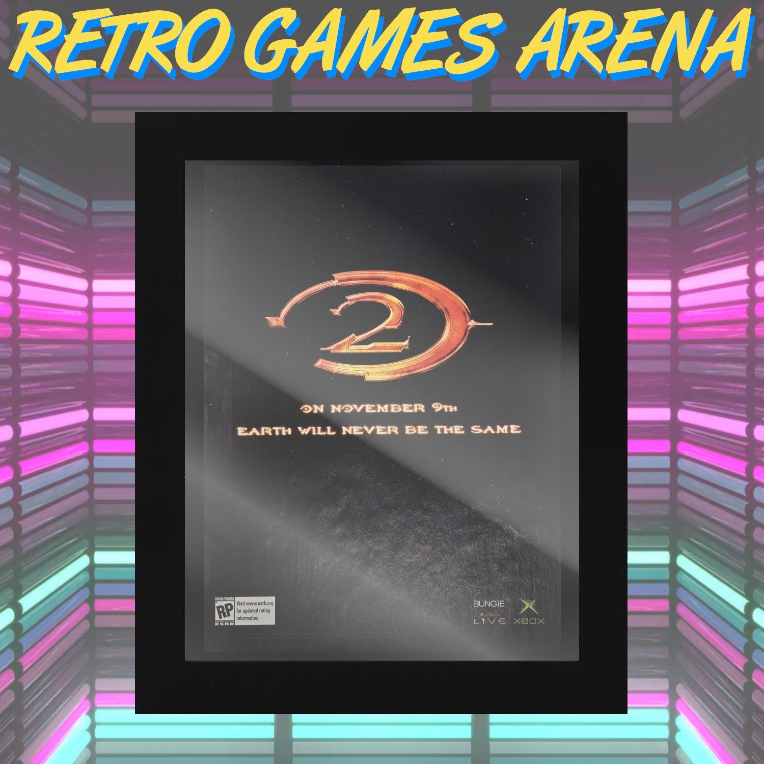 FRAMED 12.5x10 Halo 2 Launch Xbox Authentic Magazine Print Ad