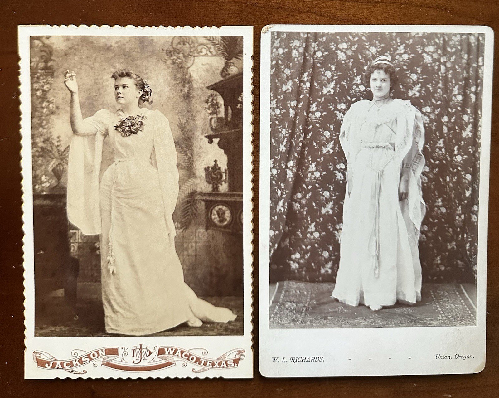 Two Cabinet Cards Texas And Oregon Girls One Identified
