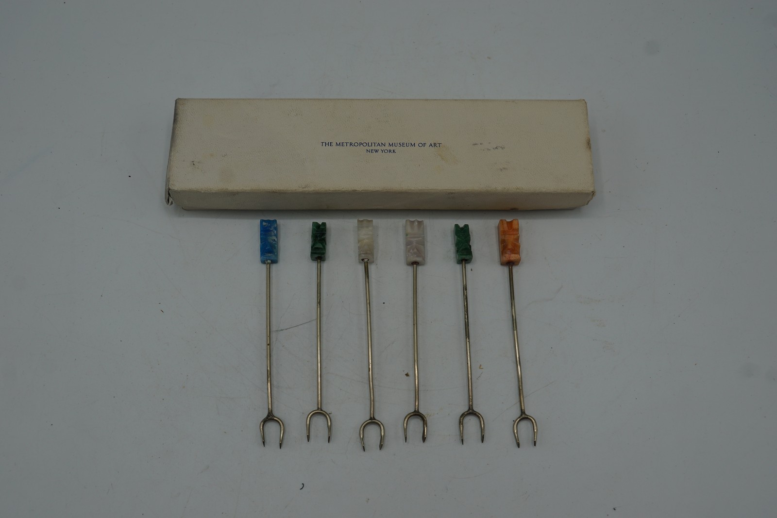 Vintage Metropolitan Museum of Art Decorative Picks Skewers Set of 6 in Box MCM