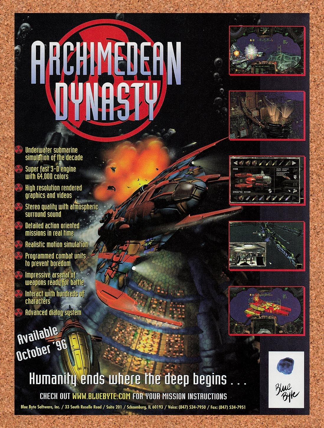 1996 Archimedean Dynasty PC Original Advertisement / Retro Promo v2