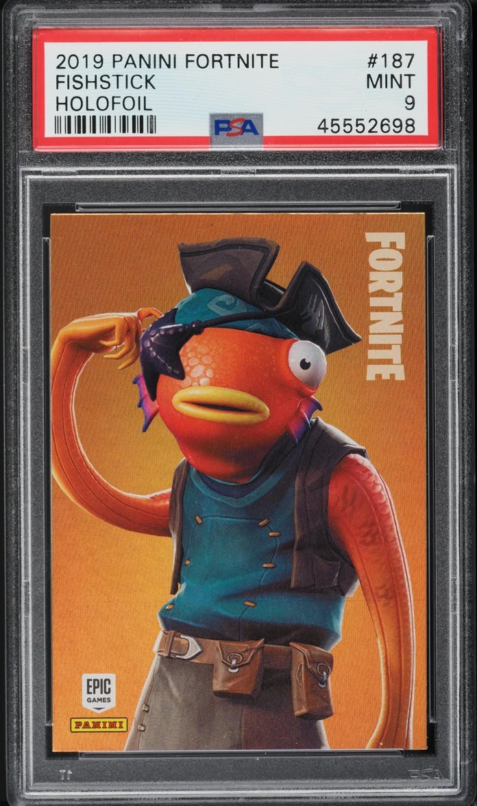 2019 PANINI FORTNITE SERIES 1 USA PRINT #187 FISHSTICK HOLOFOIL PSA 9 MINT