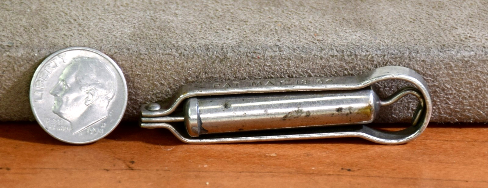 Antique Parker's Pocket Postal Scale - Patent 1880 - Foldable Spring Fishing