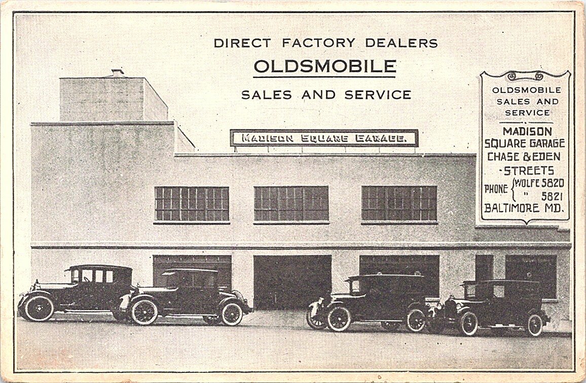 Advertising PC Oldsmobile Direct Factory Dealer Baltimore Maryland early 1900s