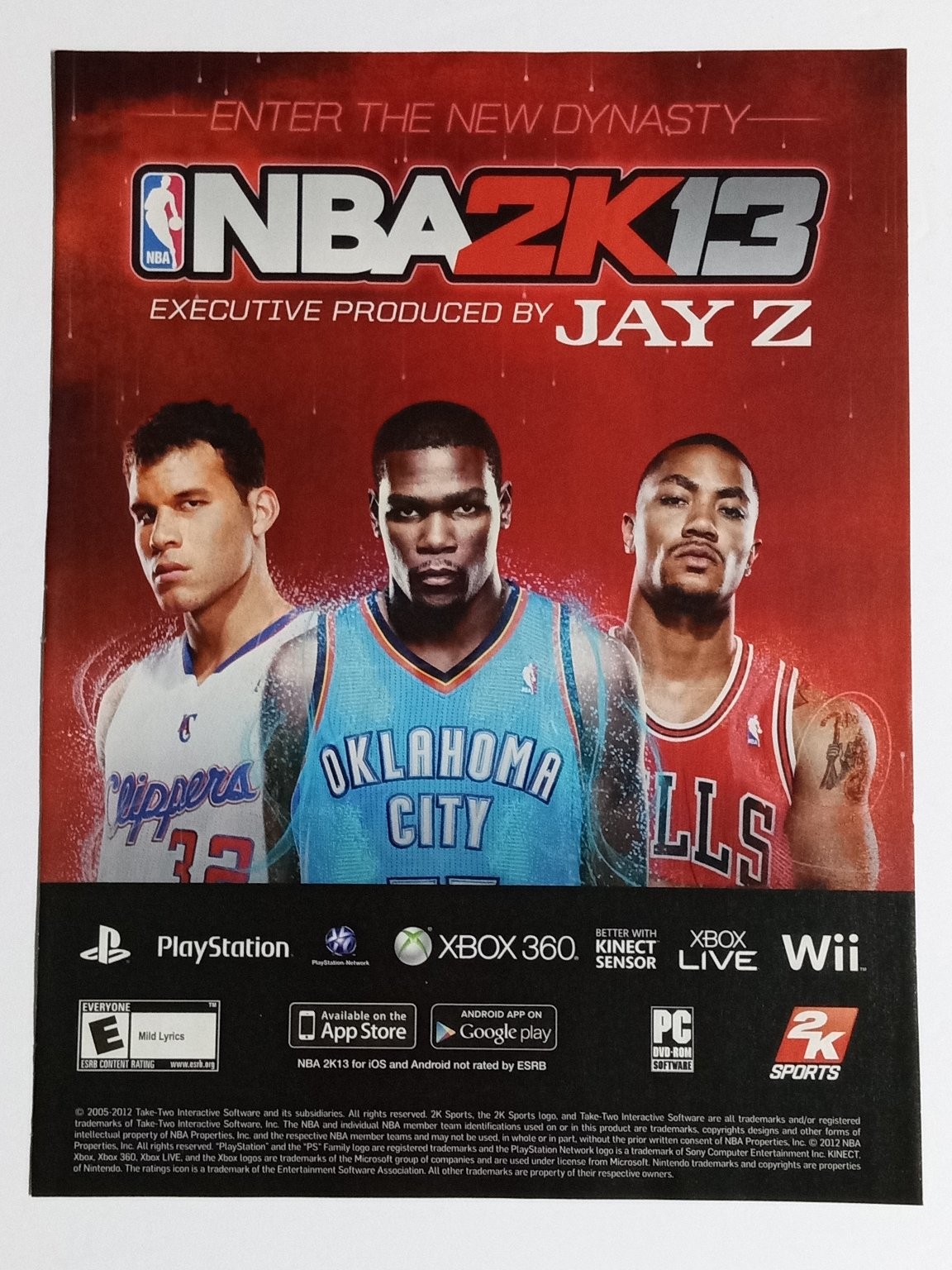 NBA 2K13 Video Game Ad Jay-Z Blake Griffin Kevin Durant 2012