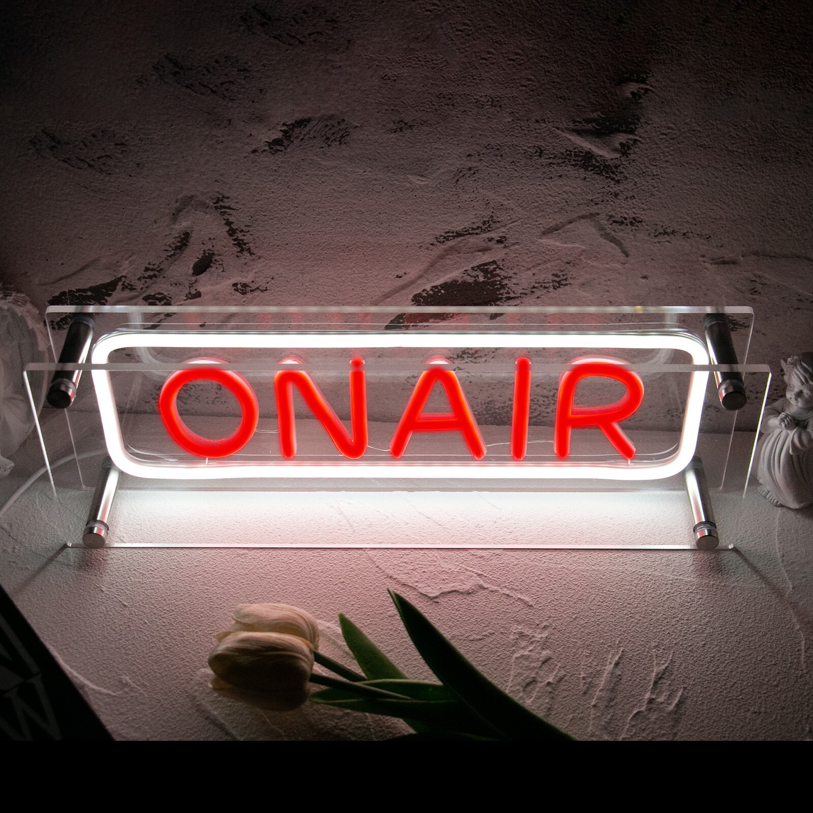 On Air Neon Sign Red Cool Desk Led Light Sign for Studio,Bedroom,Game Room Decor
