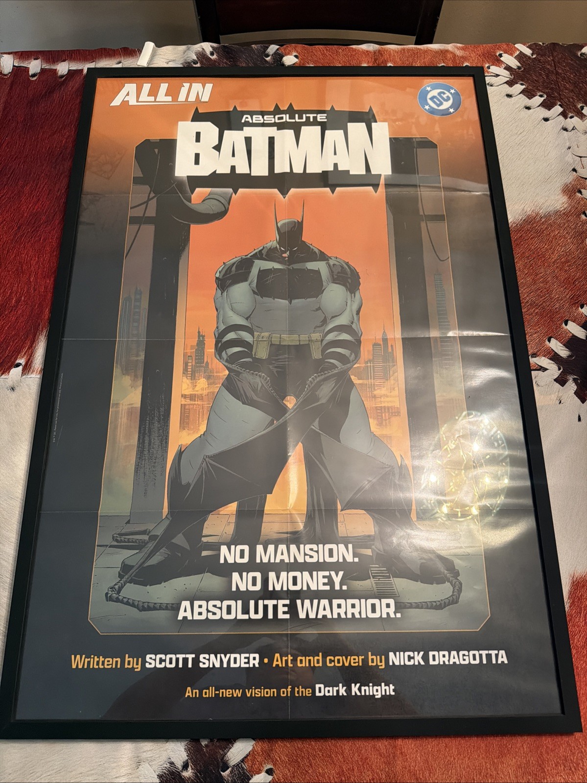 ABSOLUTE BATMAN PROMO POSTER 24X36 SUPER RARE FRAME INCLUDED OFFICIAL DC MERCH