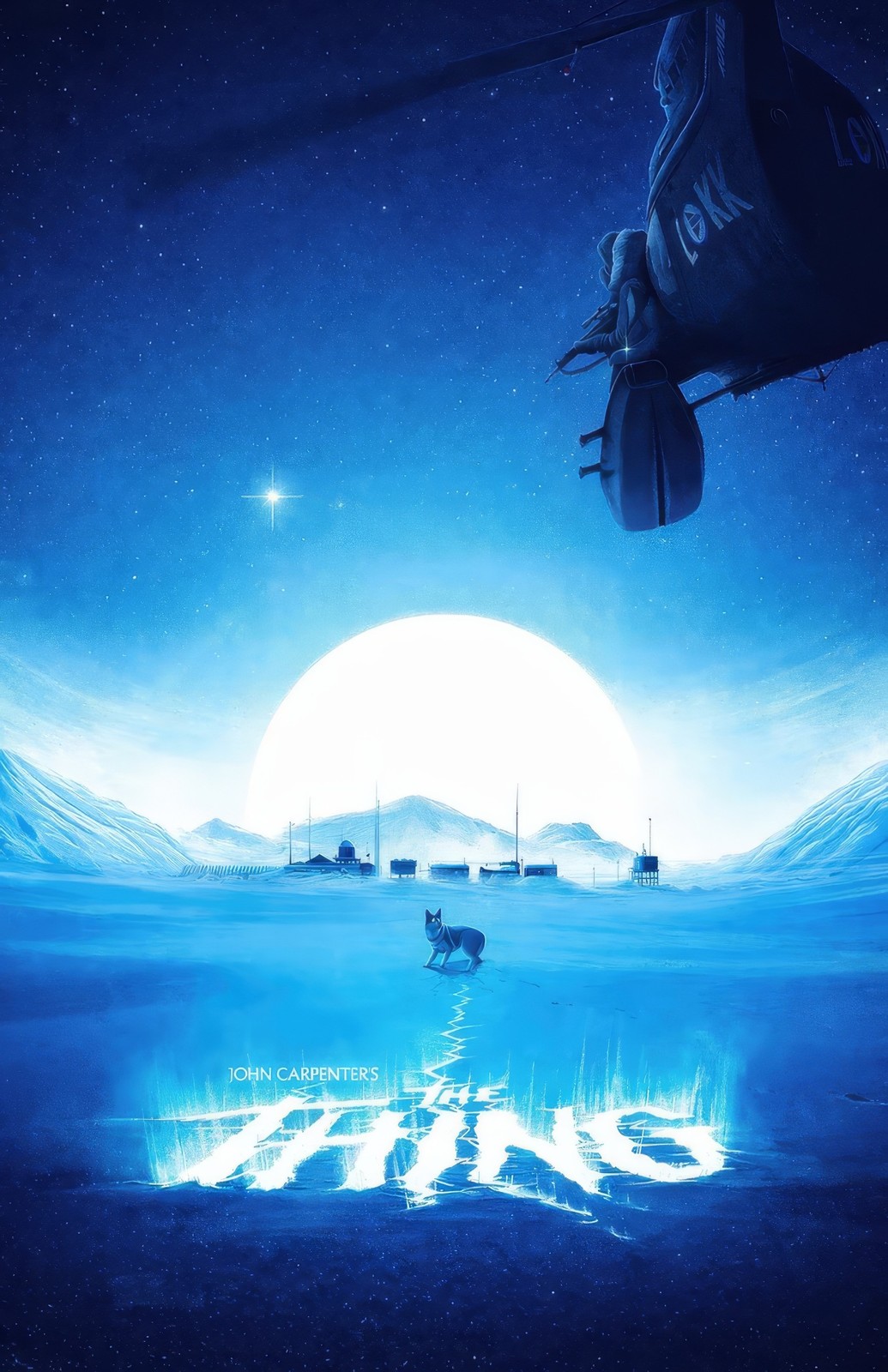 The Thing Sunset Ice Dog John Carpenter Alien Horror Movie Poster Print Wall Art