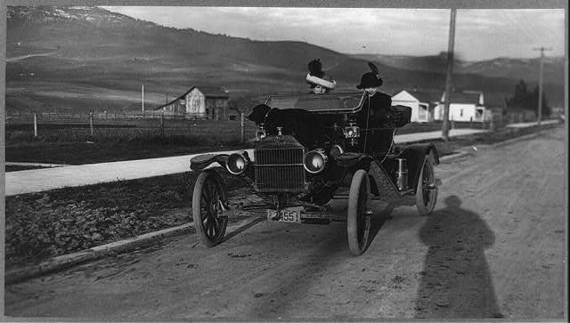 Boise (vicinity) (?), Idaho. 1911-12 (?). Ladies sitting in a Ford car