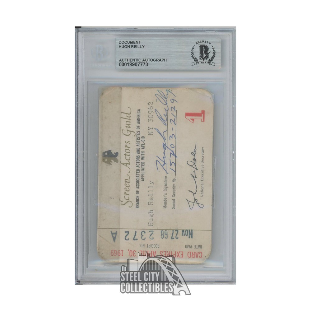 Hugh Reilly Autographed Screen Actor Guild Membership Card - BAS
