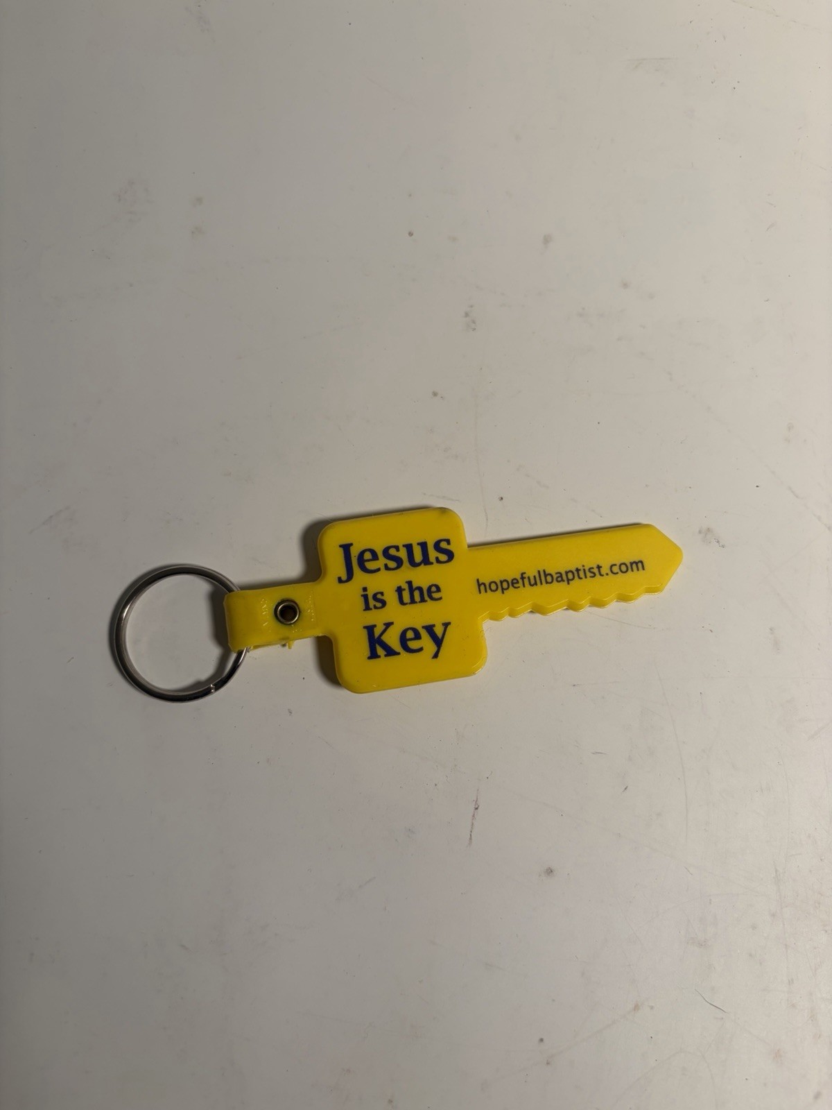 Vntg Jesus Is The Key Hopeful Baptist Keychain Lake City FL Plastic Fob Church