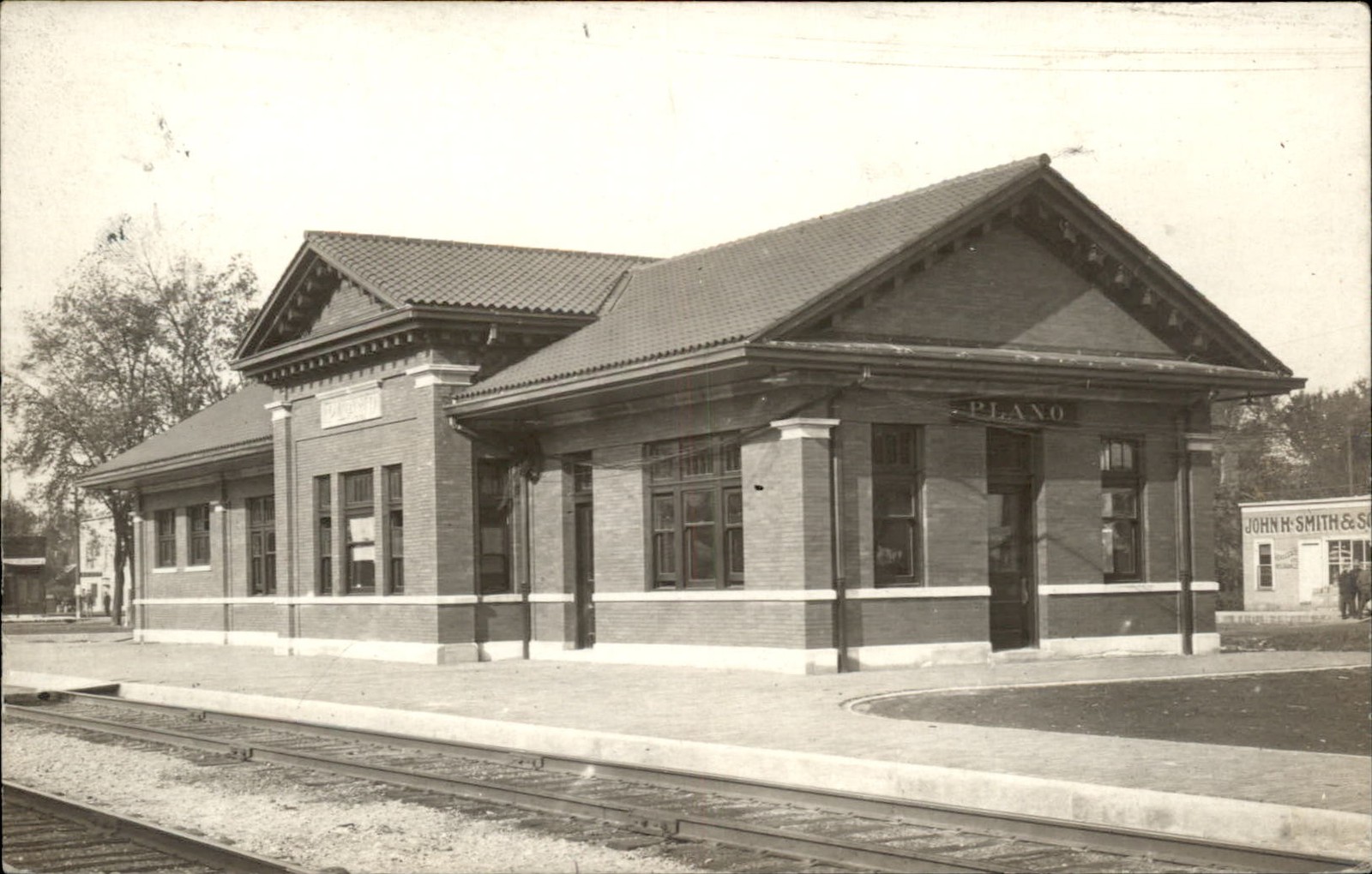 Plano Illinois IL Train Depot Real Photo c1900s-10s Real Photo Vintage Postcard