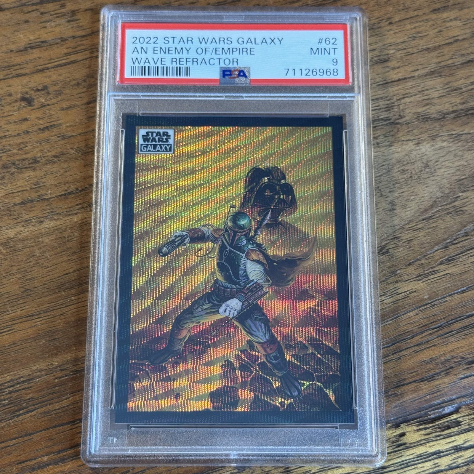 An Enemy of the Empire 2022 Topps Star Wars Galaxy Chrome WAVE 56/99 #62 PSA 9