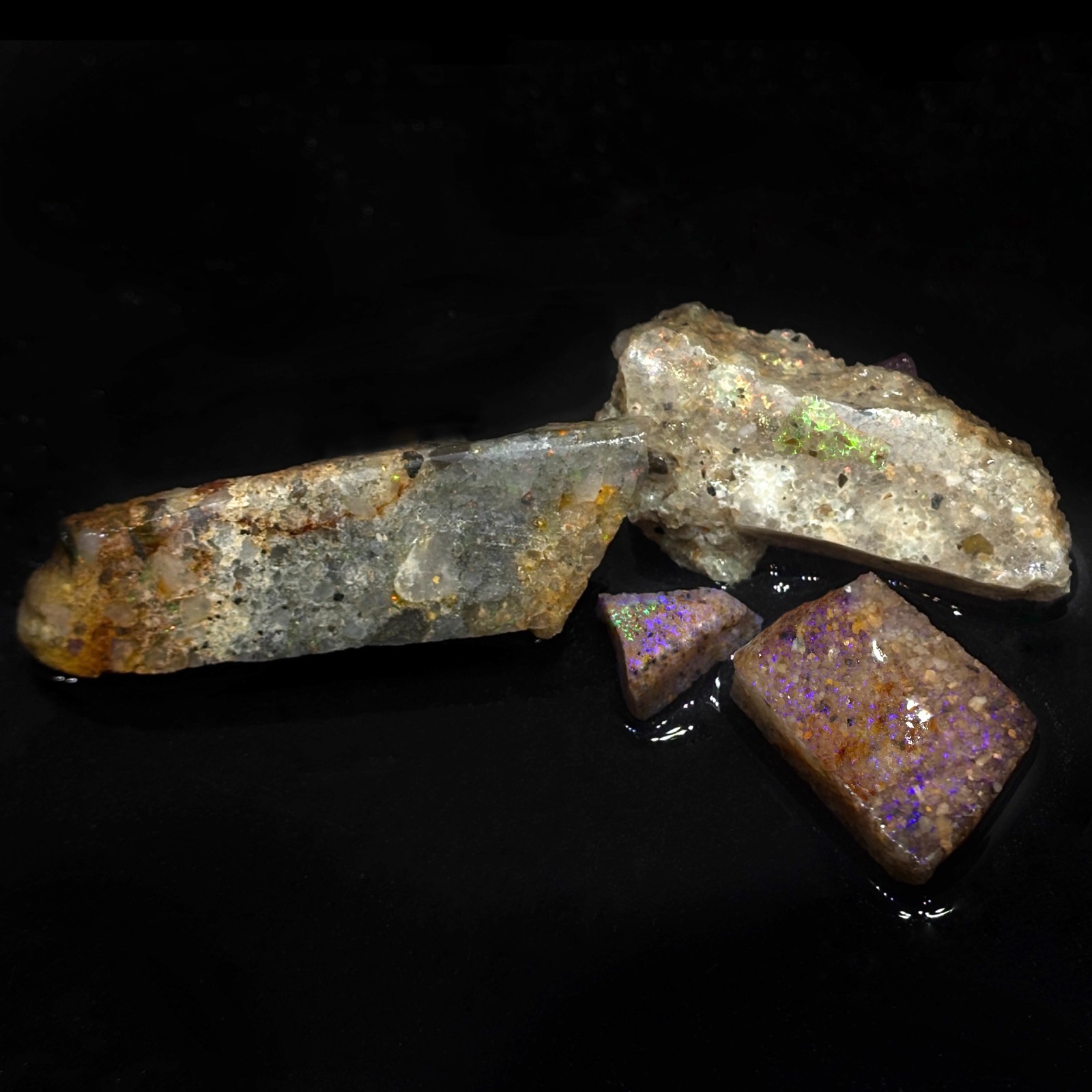 Nice Rough Louisiana Hidden Fire Opal Parcel