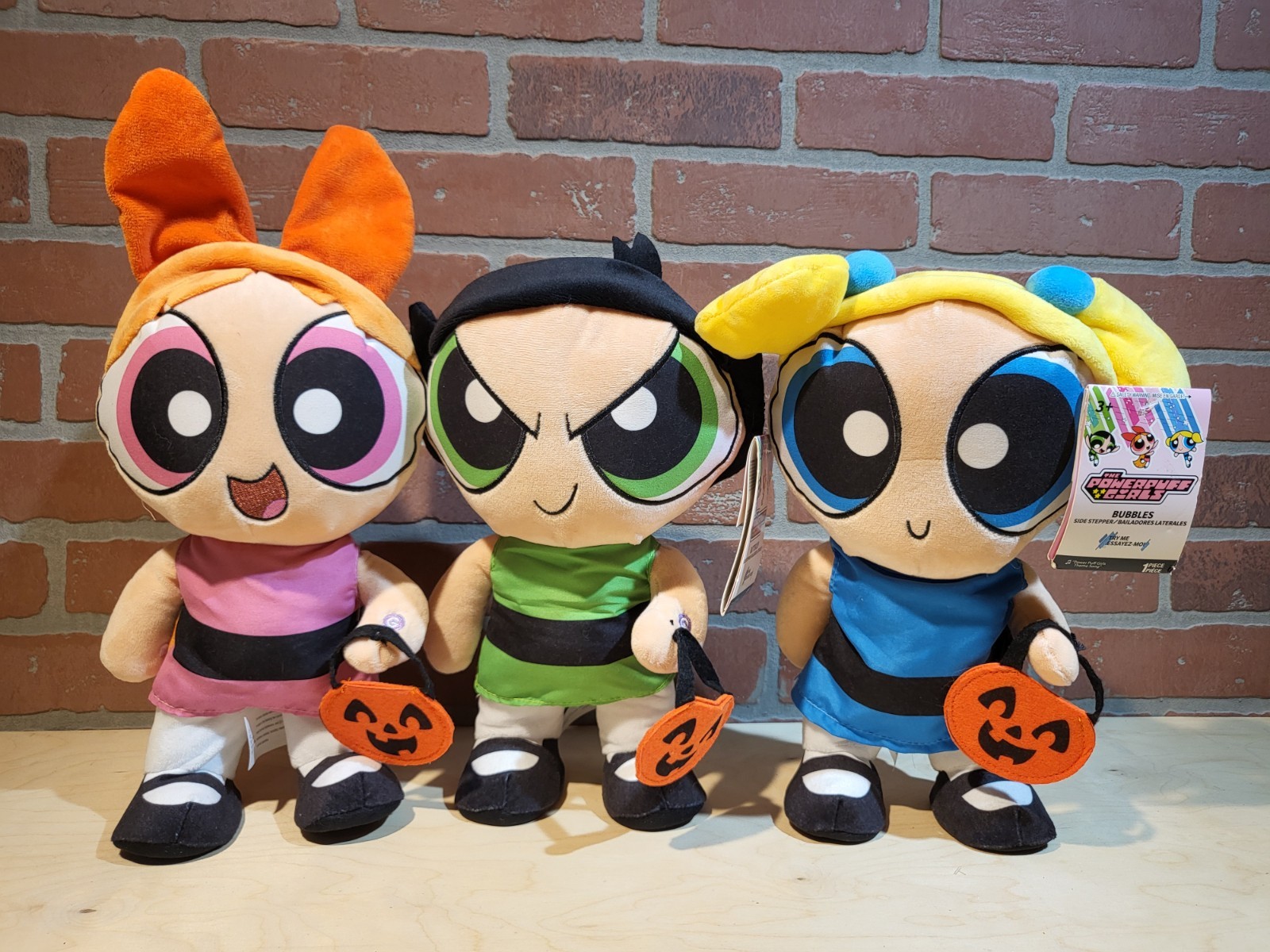 PowerPuff Girls Halloween Side Stepper Plush Complete Set of Three NEW with Tags
