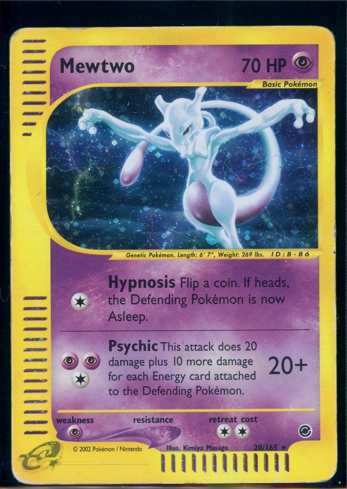 Pokemon EXPEDITION - #20/165 Mewtwo - Holo - ENG - Heavily Played