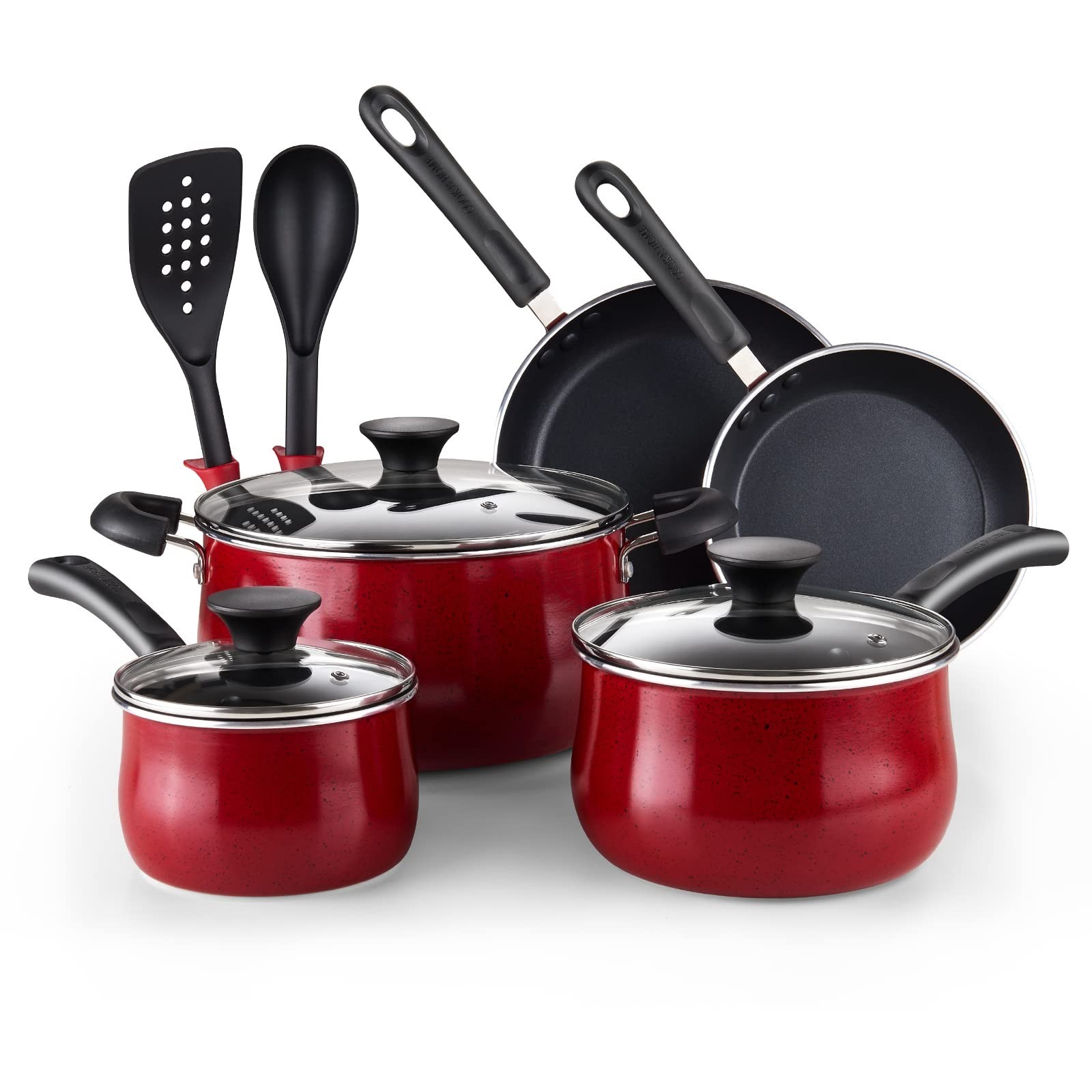 Cook N Home Professional Pots and Pans Nonstick Cookware Set, Belly Shape Kit...