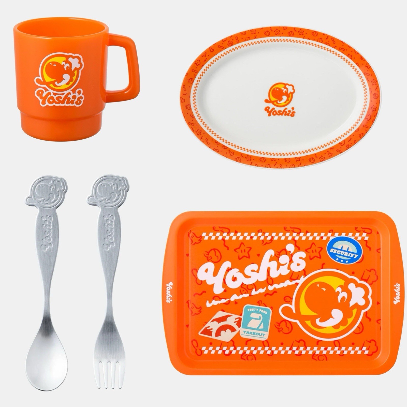 Yoshi’s Mario Kart World Tray Mug Cutlery Ceramic Plate Set of 4 Japan Nintendo