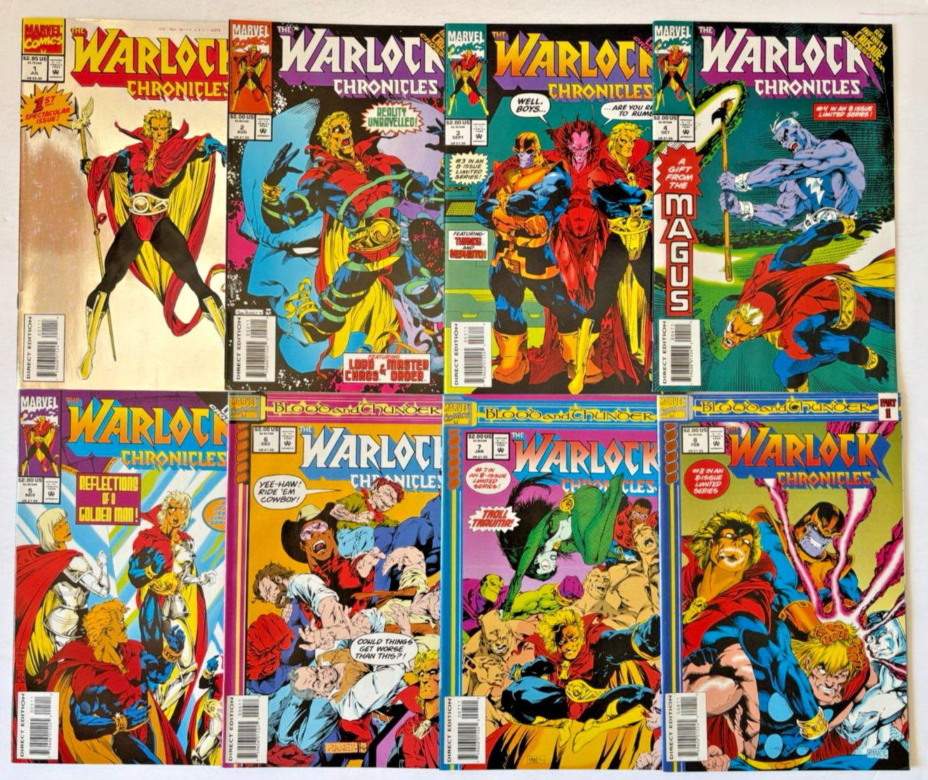 WARLOCK CHRONICLES (1993) 8 ISSUE COMPLETE SET #1-8 MARVEL COMICS