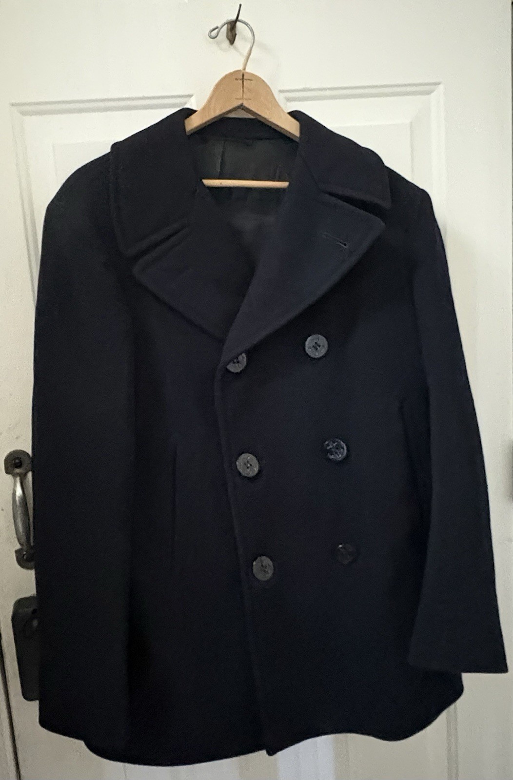 Vtg 1961 US Navy Wool Peacoat 38R MINT Corduroy Pockets USN Vietnam Era
