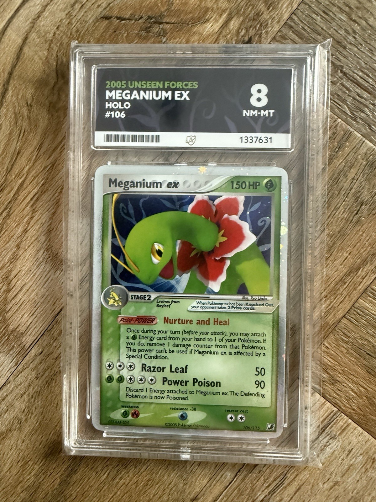 Meganium EX Holo Card 106/115 Unseen Forces Ace 8