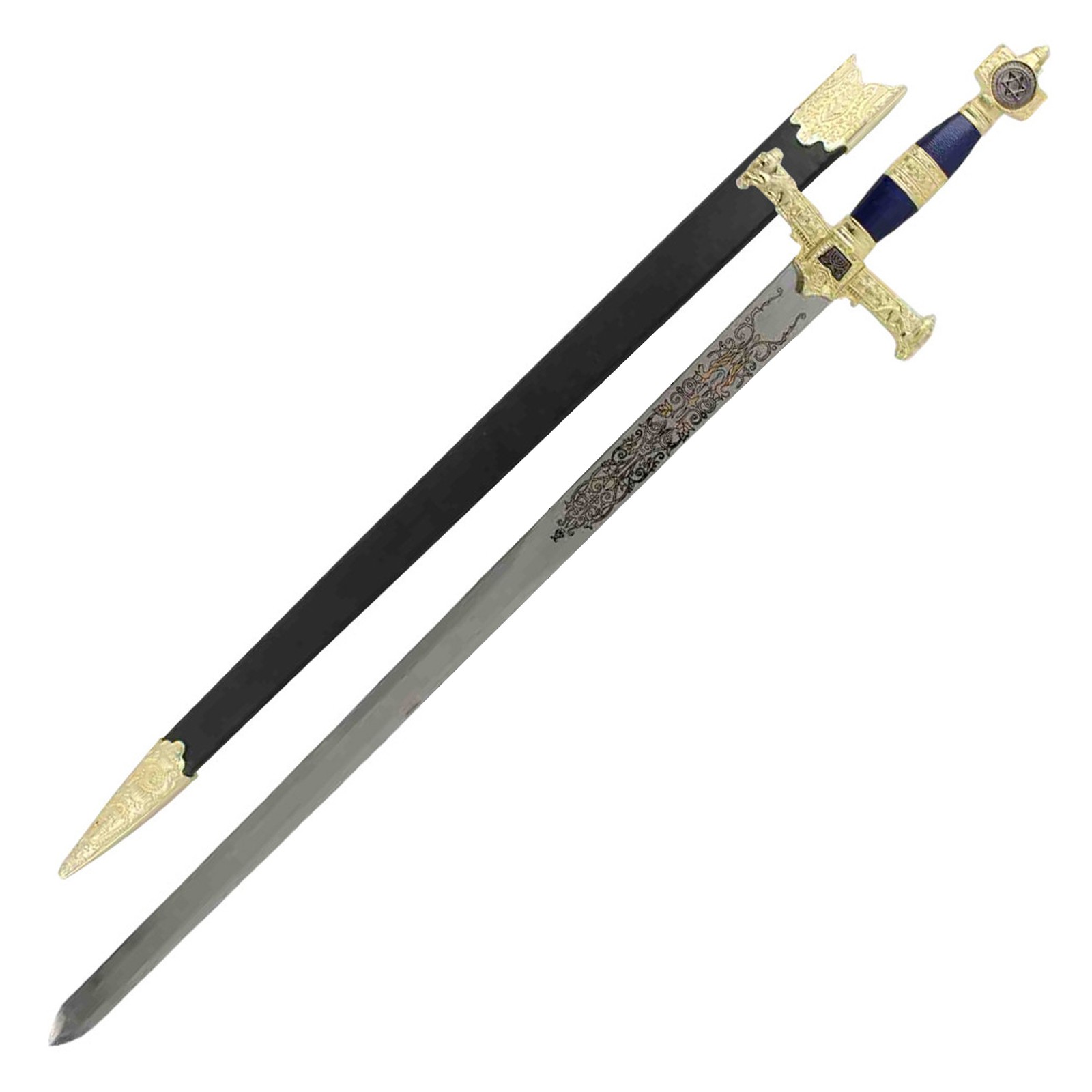 KING SOLOMON MEDIEVAL TEMPLAR CRUSADER REPLICA LONGSWORD - Historical Collection