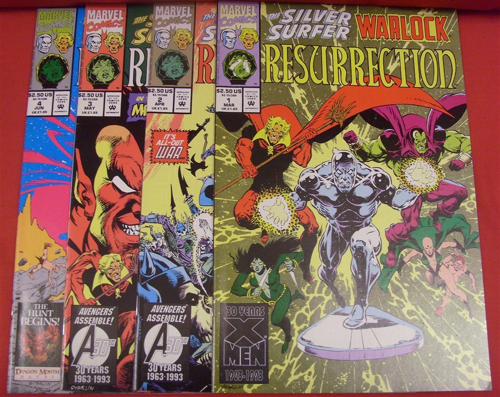 SILVER SURFER WARLOCK RESURRECTION 1-4 MARVEL COMIC SET COMPLETE 1993 VF/NM