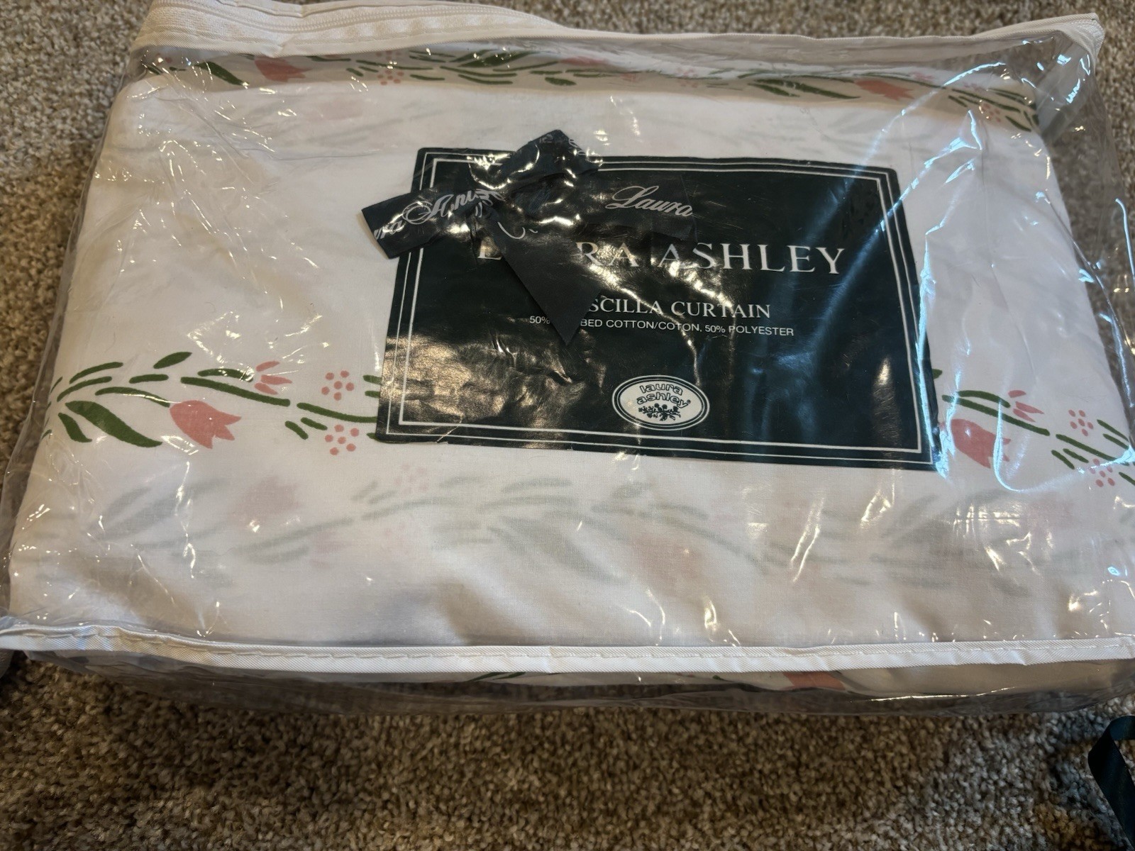 Vintage Laura Ashley Castleberry Set Of Priscilla Curtains New In Package