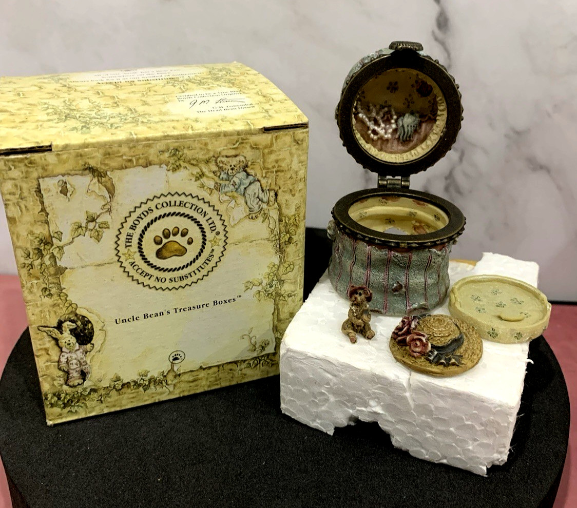 2000 Boyds Bears Treasure Box Simones Hat Box w Narcissus McNibble w Box 3E/1267