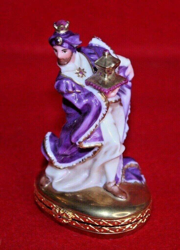 Limoges Treasure Box Peint Main France - Melchoir Wise Man House of Faberge