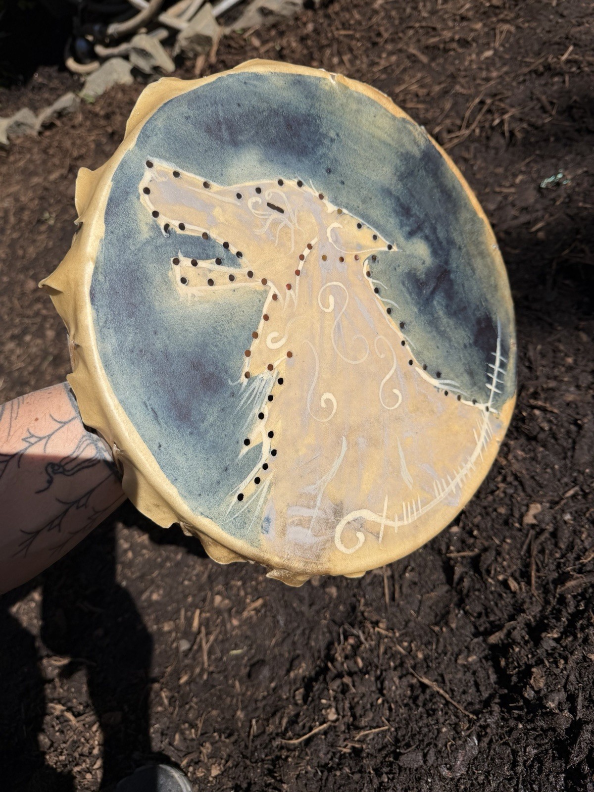 Celtic Wolf Drum 12” Wecht Traditional Scottish Drum Gael Gaelic