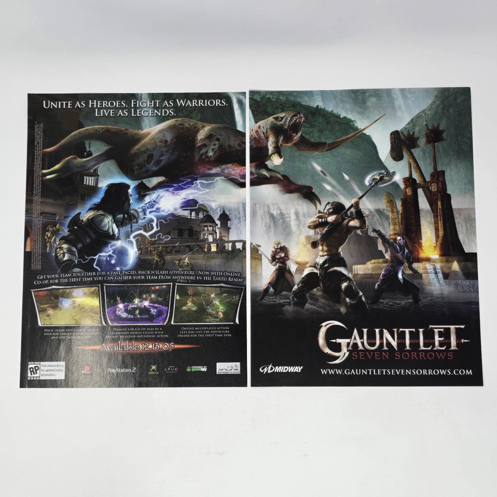 Gauntlet Seven Sorrows PlayStation 2 PS2 Xbox Unite Print Ad/Poster Promo Art