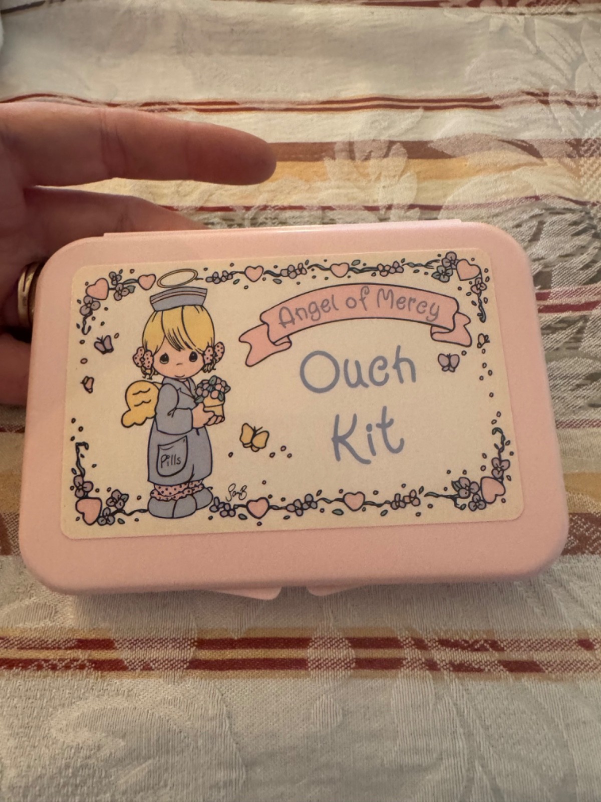 Vintage 1995 Precious Moments Enesco Angel of Mercy Ouch Kit Box Estate READ