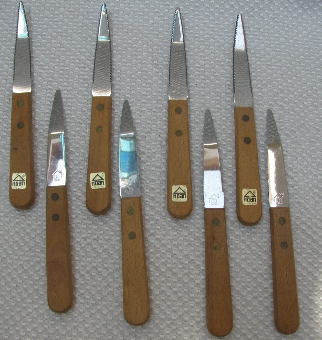 Vintage HOAN Japan Stainless Steel  Serrated Grapefruit Knives Set of 8 NEW