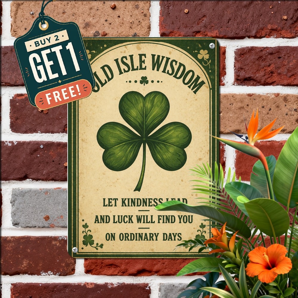 Luck Of The Irish Rustic Metal Wall Sign St Patrick Decor