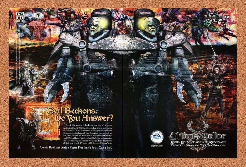 2002 Ultima Online Lord Blackthorns Revenge Todd McFarlane Original Ad / Promo 1