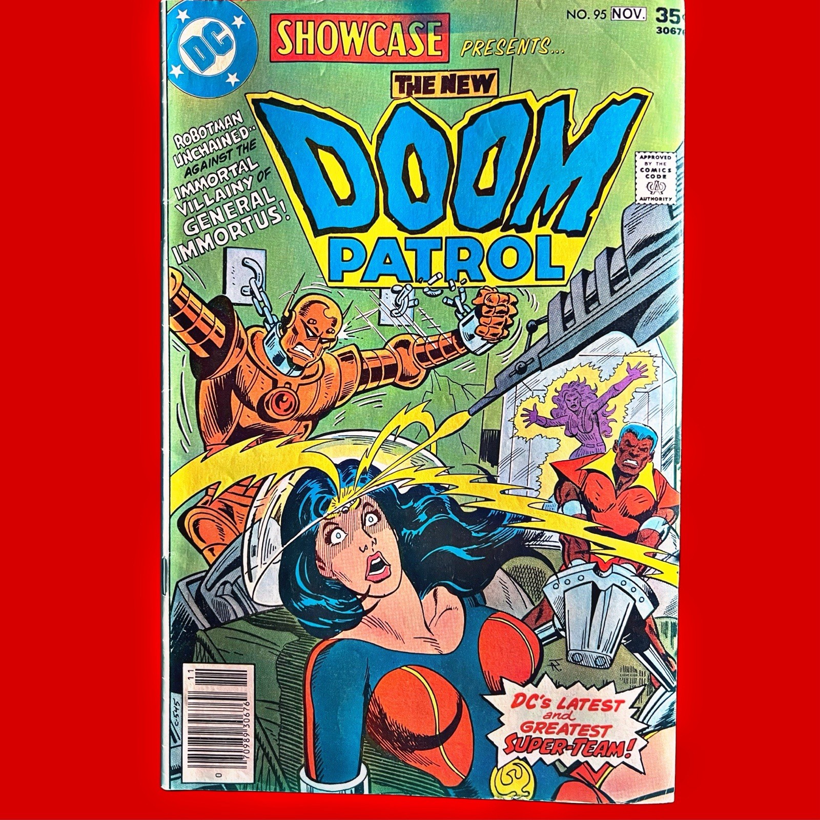 💥 Showcase #95 (1977) DC Comics - The New Doom Patrol - Johnny Unitas Daisy Ad 
