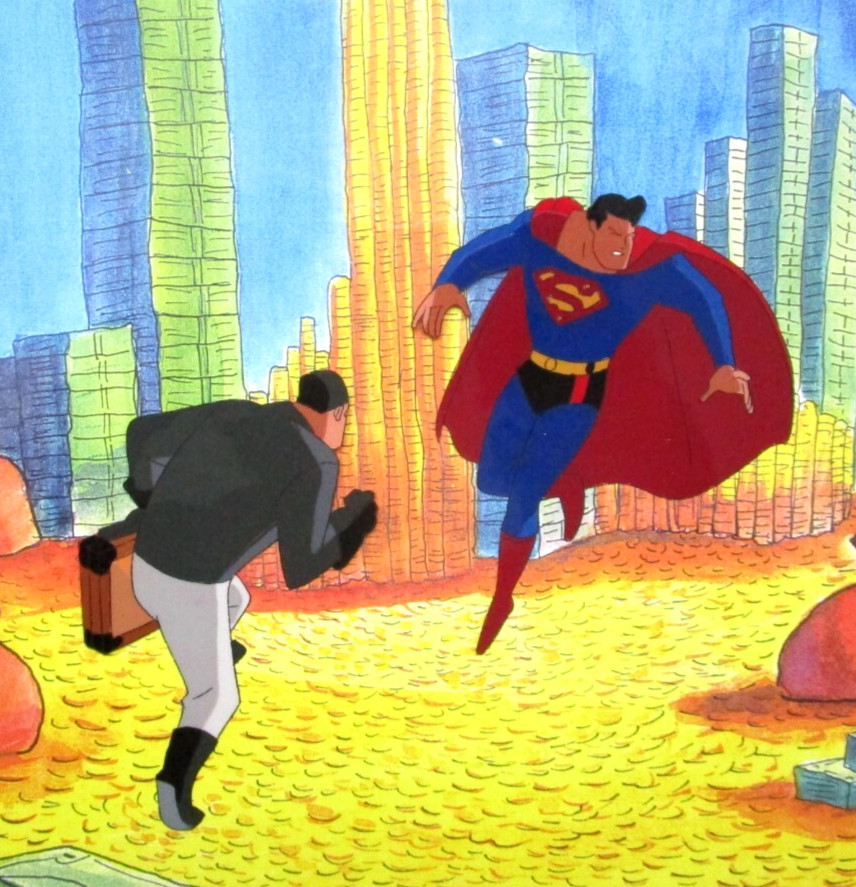 1996 SUPERMAN WB ORIGINAL PRODUCTION CEL WARNER BROTHERS DC COMIC BOOK ART