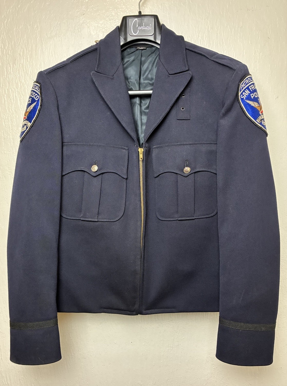 Vintage San Francisco Patrol Special Police Ike Jacket 40R Dress Coat 1960s-70s