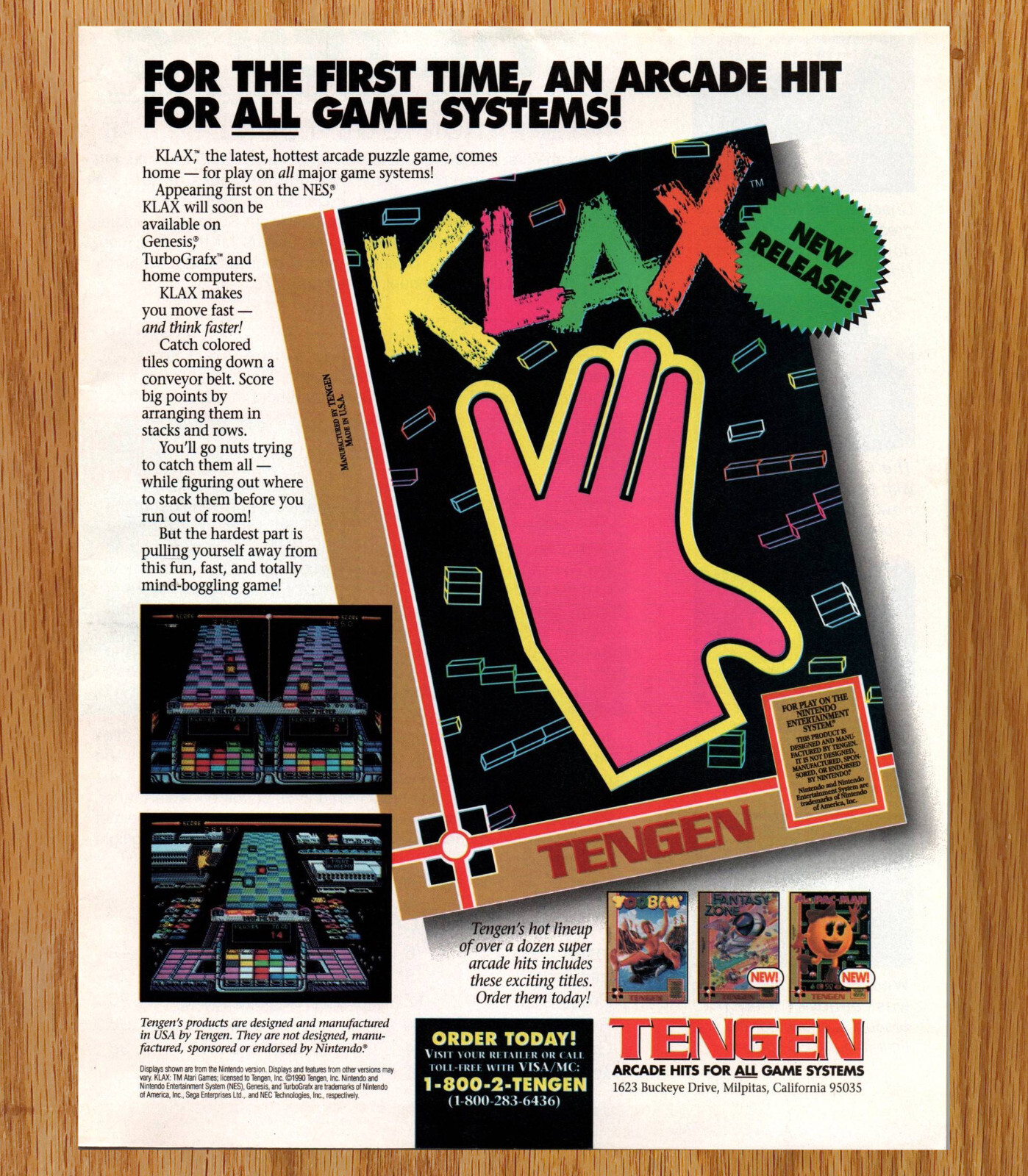 Klax Tengen Puzzle - Video Game Print Ads Poster Promo Art 1990